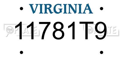11781T9 Virginia License Plate