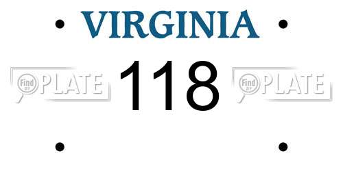 118 Virginia License Plate