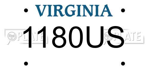 1180US Virginia License Plate