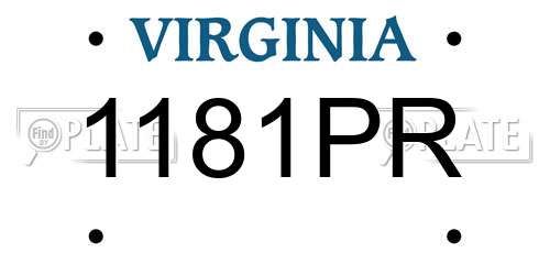 1181PR Virginia License Plate
