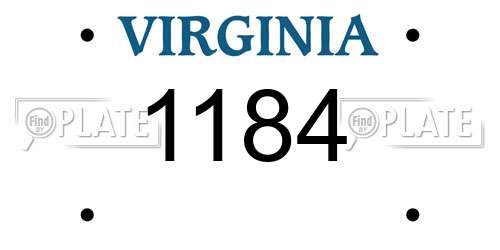 1184 Virginia License Plate