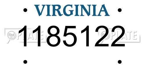 1185122 Virginia License Plate