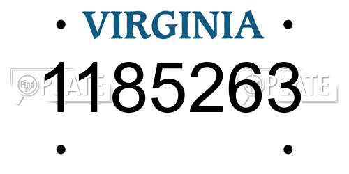 1185263 Virginia License Plate