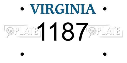 1187 Virginia License Plate