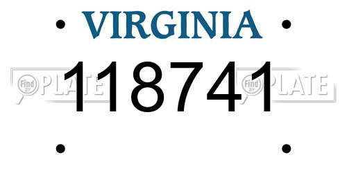 118741 Virginia License Plate