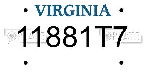 11881T7 Virginia License Plate