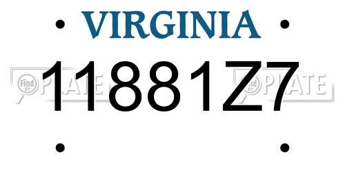 11881Z7 Virginia License Plate
