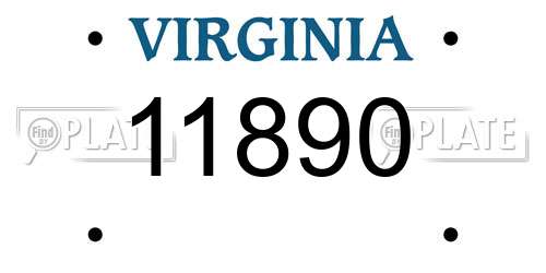 11890 Virginia License Plate
