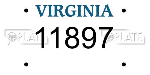 11897 Virginia License Plate