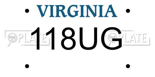 118UG Virginia License Plate