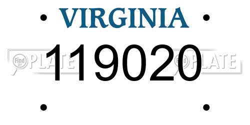 119020 Virginia License Plate