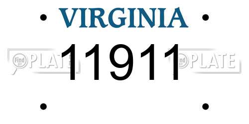 11911 Virginia License Plate