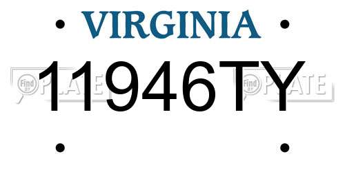 11946TY Virginia License Plate