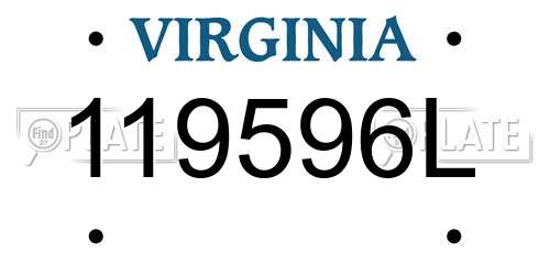 119596L Virginia License Plate