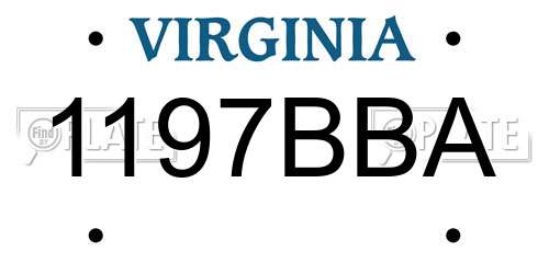 1197BBA Virginia License Plate