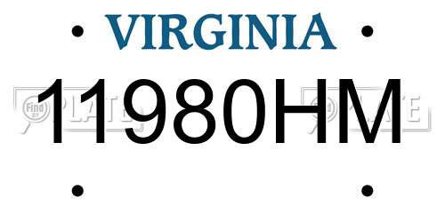 11980HM Virginia License Plate