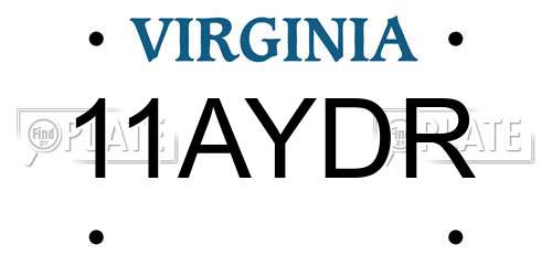 11AYDR Virginia License Plate