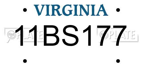 11BS177 Virginia License Plate
