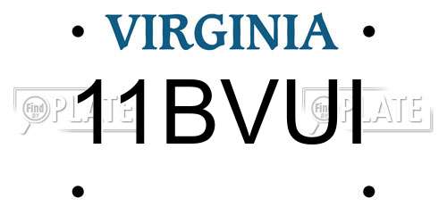 11BVUI Virginia License Plate