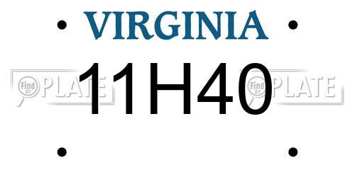 11H40 Virginia License Plate