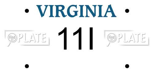 11I Virginia License Plate