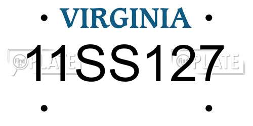 11SS127 Virginia License Plate