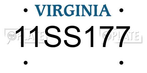 11SS177 Virginia License Plate