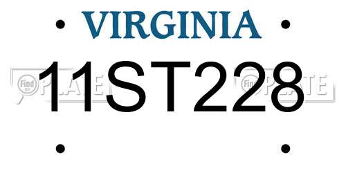 11ST228 Virginia License Plate