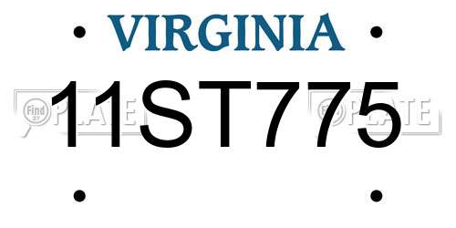 11ST775 Virginia License Plate