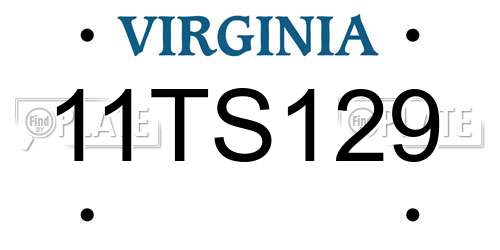 11TS129 Virginia License Plate