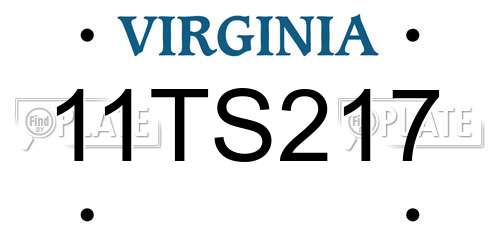 11TS217 Virginia License Plate