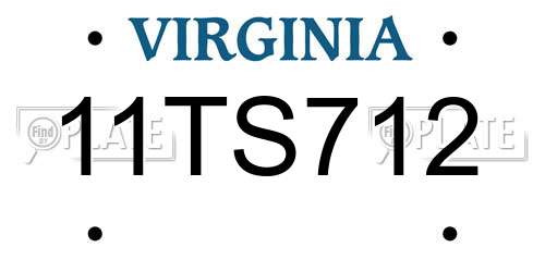 11TS712 Virginia License Plate