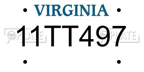 11TT497 Virginia License Plate