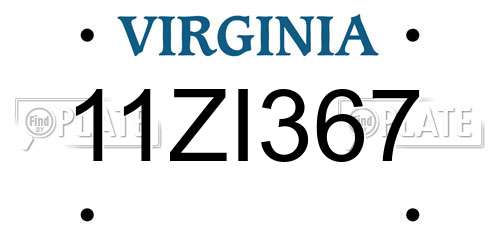 11ZI367 Virginia License Plate