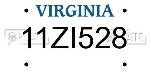 11ZI528 Virginia License Plate