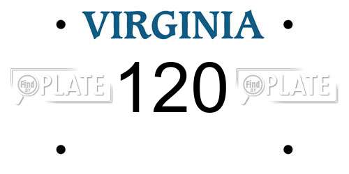 120 Virginia License Plate