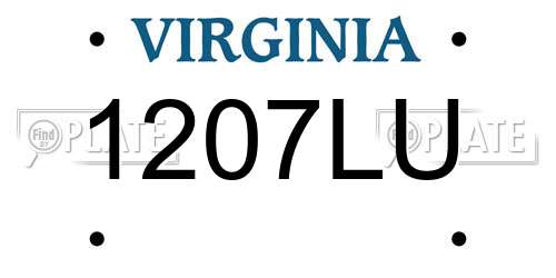 1207LU Virginia License Plate