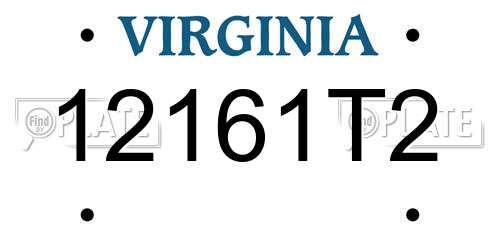 12161T2 Virginia License Plate