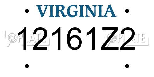 12161Z2 Virginia License Plate