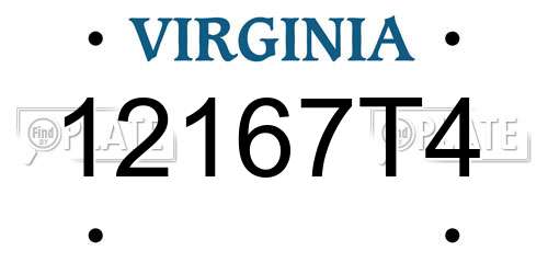 12167T4 Virginia License Plate