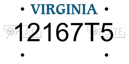 12167T5 Virginia License Plate
