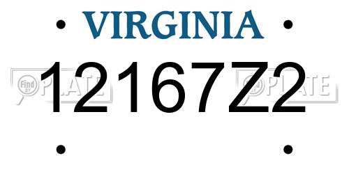 12167Z2 Virginia License Plate
