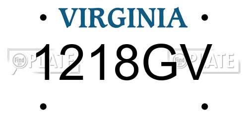 1218GV Virginia License Plate