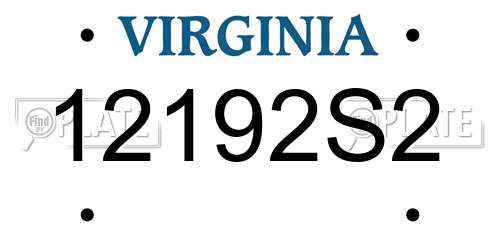 12192S2 Virginia License Plate