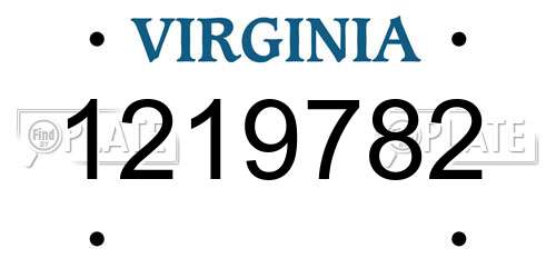 1219782 Virginia License Plate