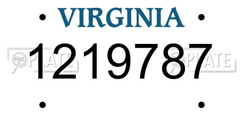 1219787 Virginia License Plate