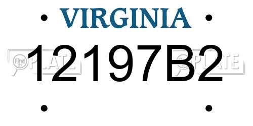 12197B2 Virginia License Plate