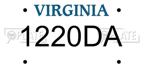 1220DA Virginia License Plate