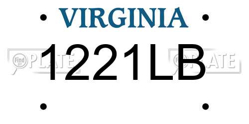 1221LB Virginia License Plate