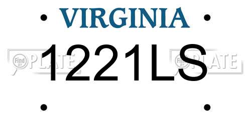 1221LS Virginia License Plate